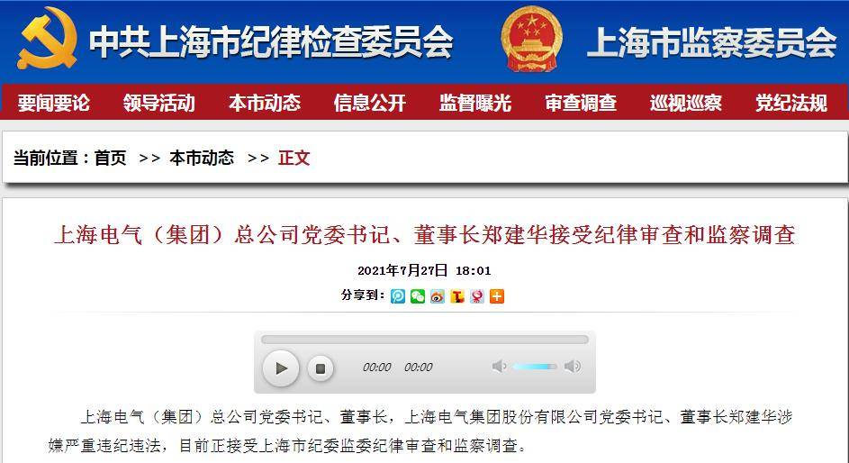 上海电气亏损83亿，两高管“落马”