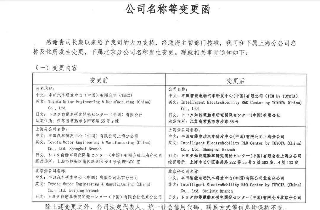 丰田强化在中国的智能化电动化研发实力