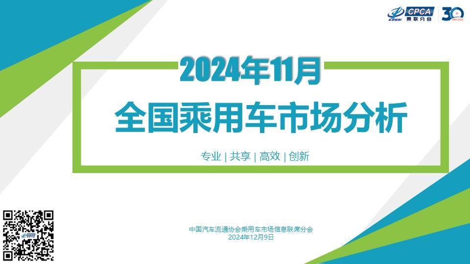 【月度分析】2024年11月份全国乘用车市场分析