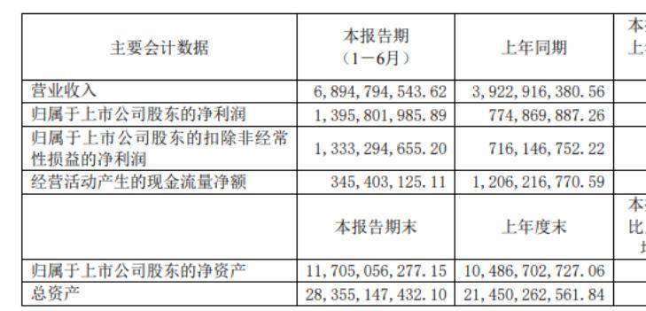 璞泰来：上半年净利润同比增80% 拟定增募资不超85亿元