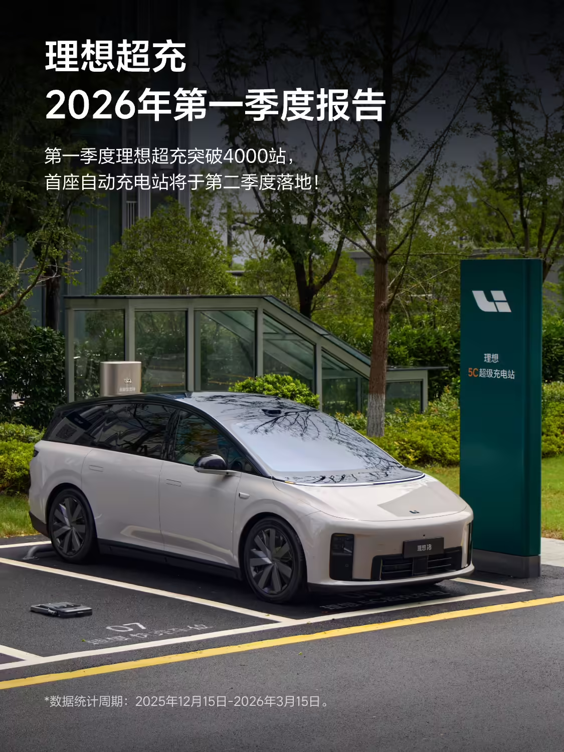 理想汽车发布2026年一季度超充网络建设成果全国超充站突破4000座-图1