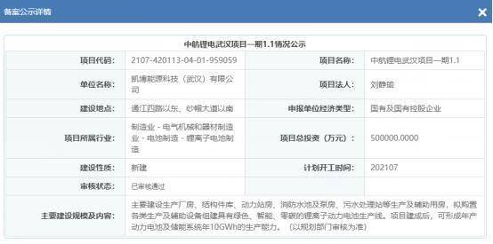 中航锂电武汉10GWh项目开工 工厂地址临近小鹏汽车