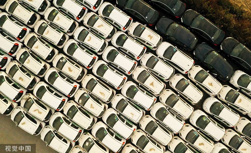 浙江嘉兴：千辆电动共享汽车被弃荒野 场面如“坟场”